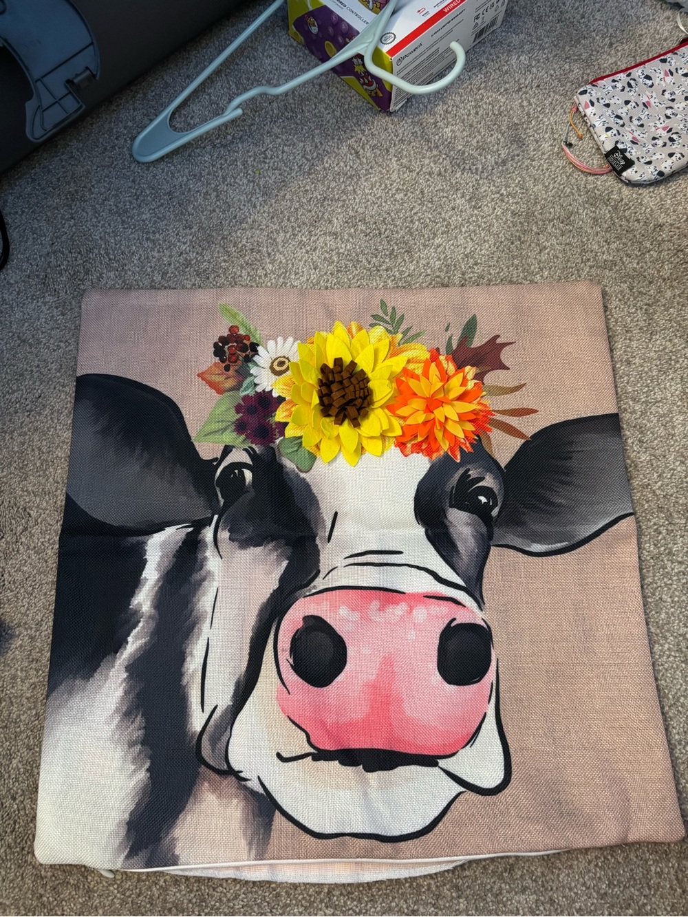 Vintage Cow Pillow Cover